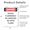 Signmission Diesel Flammable No Smoking No Danger Sign, Vinyl Decal, 3.5in W x 5in L, 2PK OS-2PACK-DS-D-35-V-2363 - alternate 6